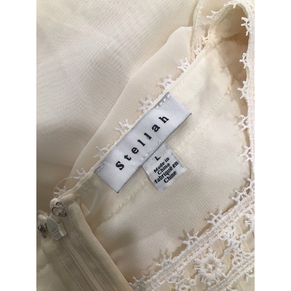 Stellah Large Romantic BOHO Lace Fairytale Detailed Fluttery Ivory Blouse Women - Picture 13 of 16